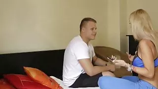 German mother Fucks with 18yr old not Step-Step Son as a gift