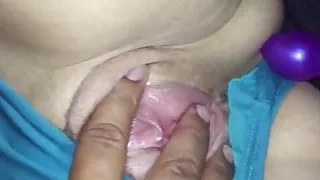 Playing w her pussy w toy ( green panties)