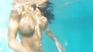 Swimming pool tease with Abigail Mac and Romi Rain