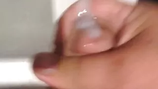 Jacking off in public restroom