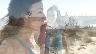 Bad babe gives a blowjob for a ride home