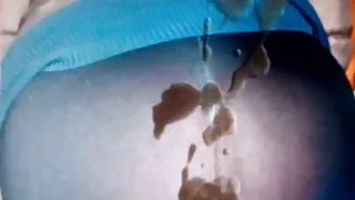 Cum tribute on ass in leggings transparent!