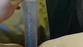 Young Girl fuck her Huge Dildo