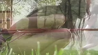 Slave teen put to pull a cart while tied and gagged