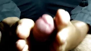 Footjob and cum on feet