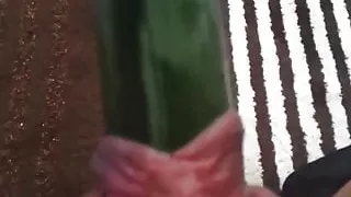 Long Soft Pussy Lips Cucumber Masturbation