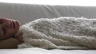 Masturbating lesbian beauty dreaming of pussy