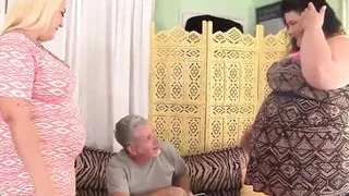 BBW Juicy jasmine & Jade Rose seduce a guy with their plumpn