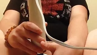 Cute BBW Hitachi And Toy Masturbation