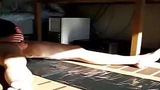 Blonde Guy Sprays His DNA Across the Floor