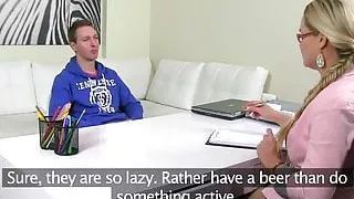 euro caster fucking in the office after blowjob 