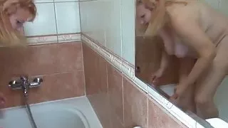 OldNanny Old step mom Bathroom masturbate