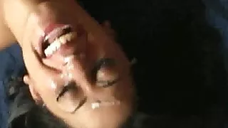 Slut gets fucked and cum on her face