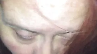 Wife takes her forst load in the mouth