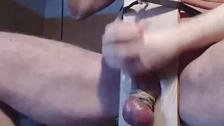 Me milking ballbusting hung trucker buddy in milking chair