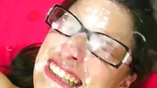 Nerdy punk girl bukkake