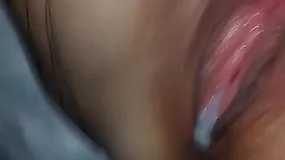 Sexy wife's big pussy and clit creampie