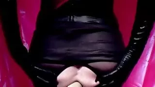 Sissy doll with red pumps fucked