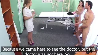 FakeHospital Hot nurse joins couple in threesome