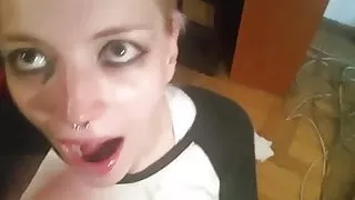 Swedish Amateur Gothic Blowjob