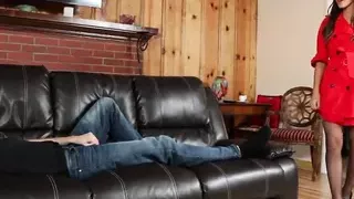 Sexy Addison Ryder wakes him up to fuck