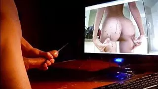 Sperma schießt auf heißen Arsch