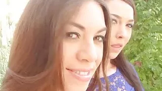 Fistflush hot brunettes slide their hands inside each other