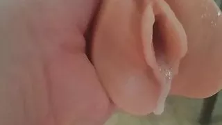 Huge Creampie Load in my sash grey Pocket Pussy