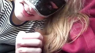 Blonde Blowjob at the car.