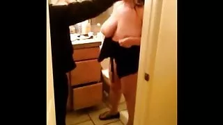 fat girl in bathroom