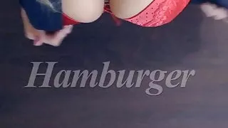 Sexy and Juicy Hamburger with Wine