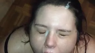 Big Brunette Gets Bigs Shot Of Cum On Her Face