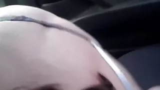 Blowjob in the car and cum load