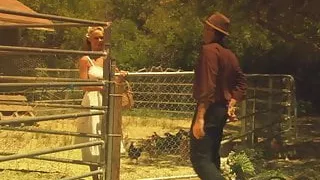 Brooke get laid doggystyle at the green grass outdoors