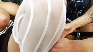 Slut gets fingered while she licks brunette&#039;s wet cunt