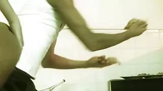 Busty brunette in fishnets moans while riding stiff cock