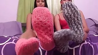 Lick the cum off of our 18 year old toes