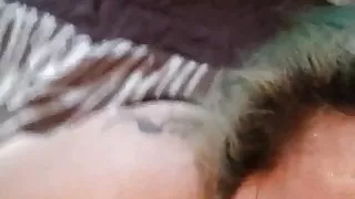 Mexican chick getting huge facial in all her face