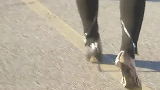 walking and modeling my shoes