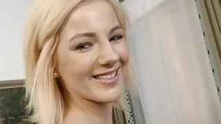 Cute teen Bella Rose jerking off a dick