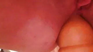 Anal slut fists herself and sits on a bedpost