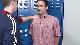 Cock Virgins Facial In College Locker Room