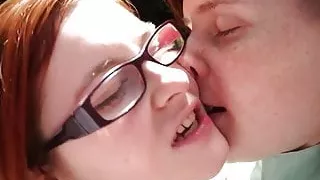 Lesbian redheads lick and finger hairy pussies