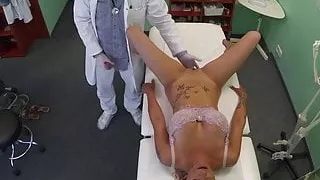 Busty euro fingered and fucked by her doctor