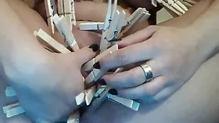 Obedient female slave obeys orders