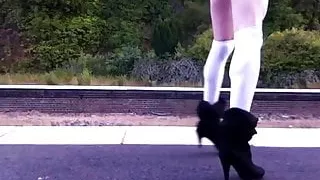 stripping at train station