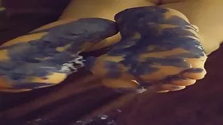 candle wax on my girls sexy soles part 2