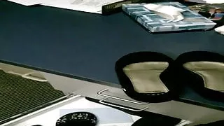 Cumming to a girl shoes flats it felt so good