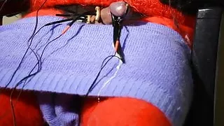 My e-stim friends caused a good orgasm in angora and mohair