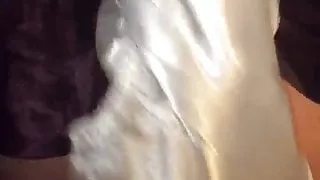 Purple nightie and white satin